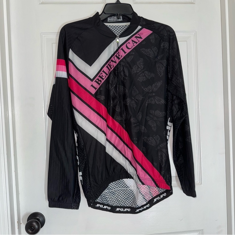 JPO Black and Gray Cycling Bicycle Jersey XL